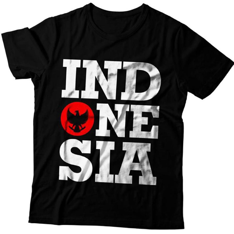 Kaos Indonesia Baju Distro Timnas Ot Hitam Lambang Gambar Timnas Garuda Indonesia One Nation