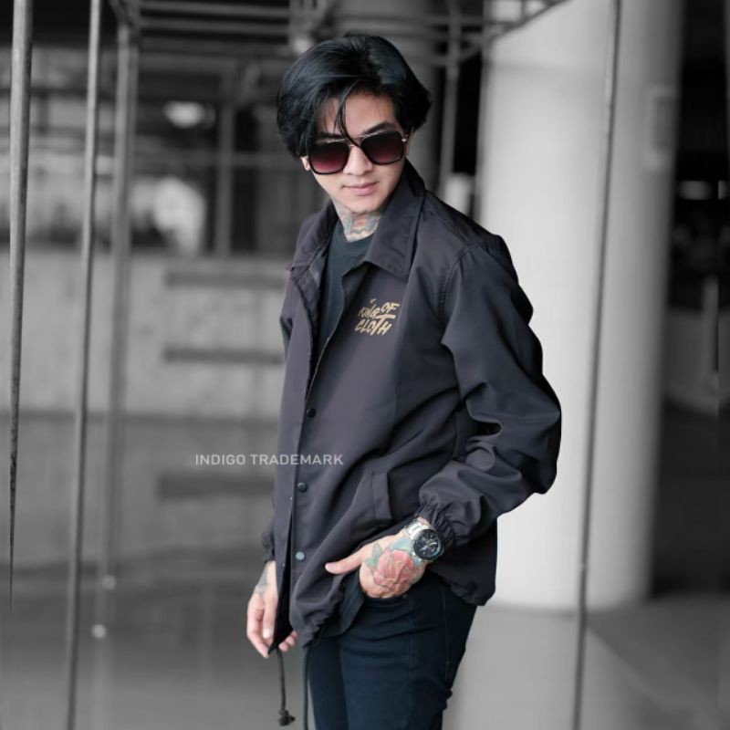 JAKET WINDBREAKER INDIGO KING OF CLOTH - COACH PARASIT JAPAN SIMPLE PRIA WANITA CASUAL SPORTY RIDING - JAKET PARASUT VINTAGE POLOS HIJAU ARMY MAROON HITAM - OUTFIT SIMPEL ELEGAN OUTDOOR-2