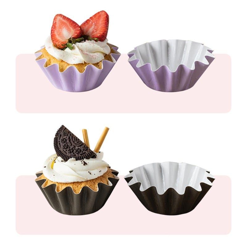 50pcs Cupcake Case Wave /  Muffin Paper Cup / Muffin Cup / Paper Cup Case Impor Home Baking