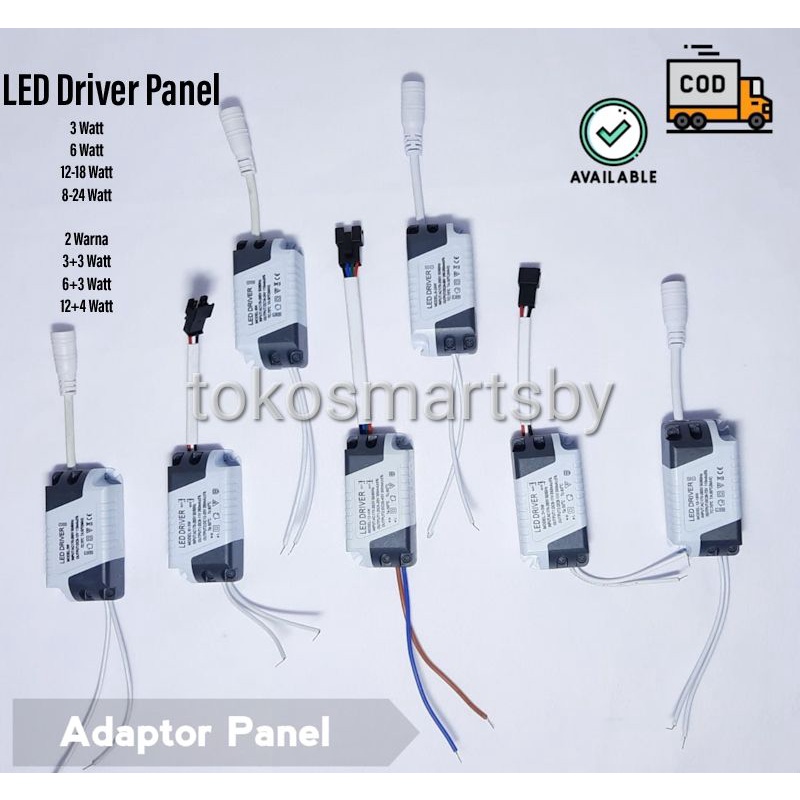 Led Driver Lampu Downlight Panel 3 Watt 6 Watt 12 Watt 18 Watt 24 Watt / Panel 2 Warna