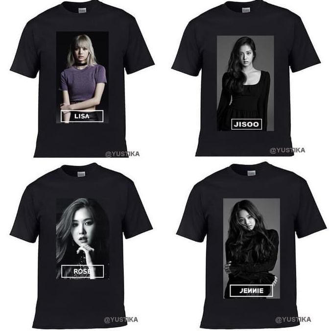 ( BISA COD ) KAOS BLACKPINK MEMBER JENNIE JISOO ROSE LISA BAJU TSHIRT BLINK KPOP CUCI GUDANG [Kode