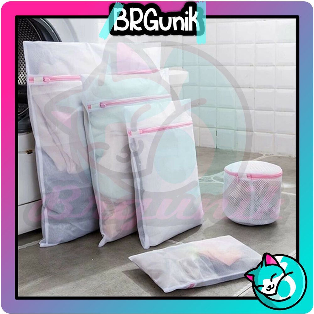 BRGUNIK Laundry Bag Jaring Baju Kotor Kantong Mesin Cuci Bahan Jaring dan Resleting Untuk Pakaian / Dalam R011 R627