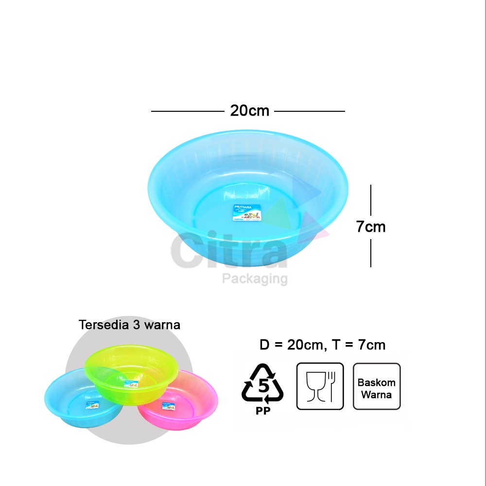 Jual Baskom KMP 20cm plastik warna / baskom kilat tebal / baskom murah