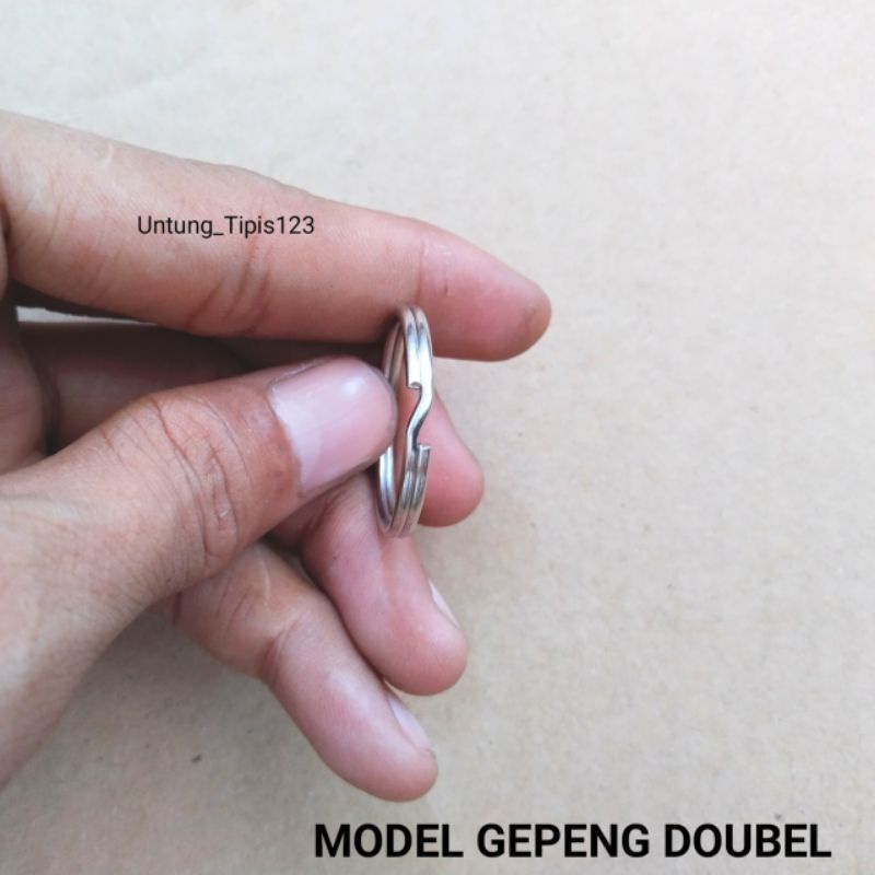 Ring Gantungan kunci Gepeng double uk Lengkap Ring bulat Tebal Ganci 144 Pcs