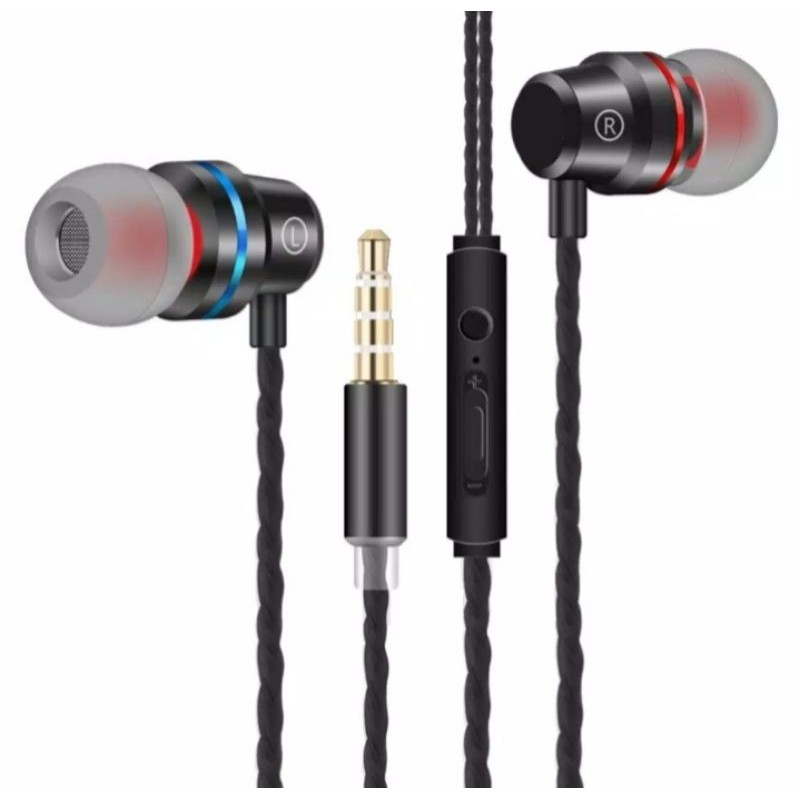 EARPHONE HANDSFREE HEADSET HK M26 Super Mega BASS metal + pengaturan volume