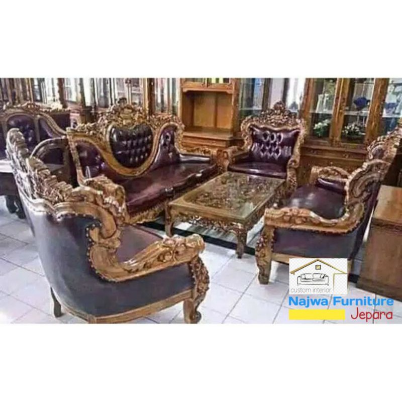 SOFA TAMU ROMAWI 321+MEJA KETAPANG MEBEL JEPARA