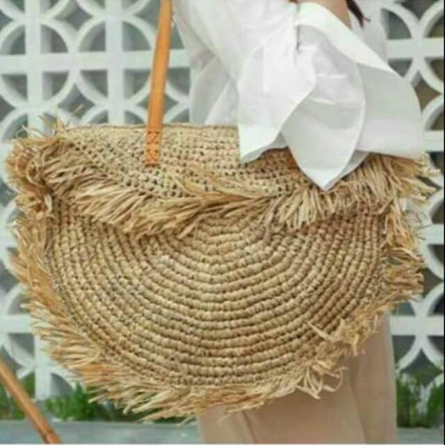Tas Rumbai Serat Gajih Model Kipas Ukuran Besar
