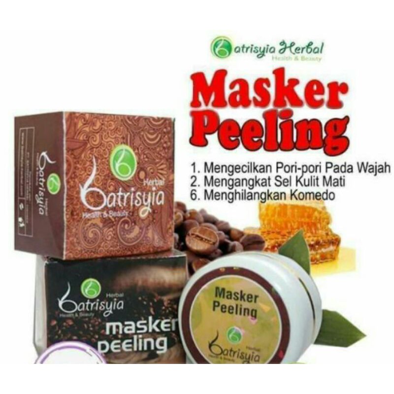 Masker peeling,  masker kopi batrisyia herbal, penghilang flek,  bopeng,  bekas jerawat,  komedo