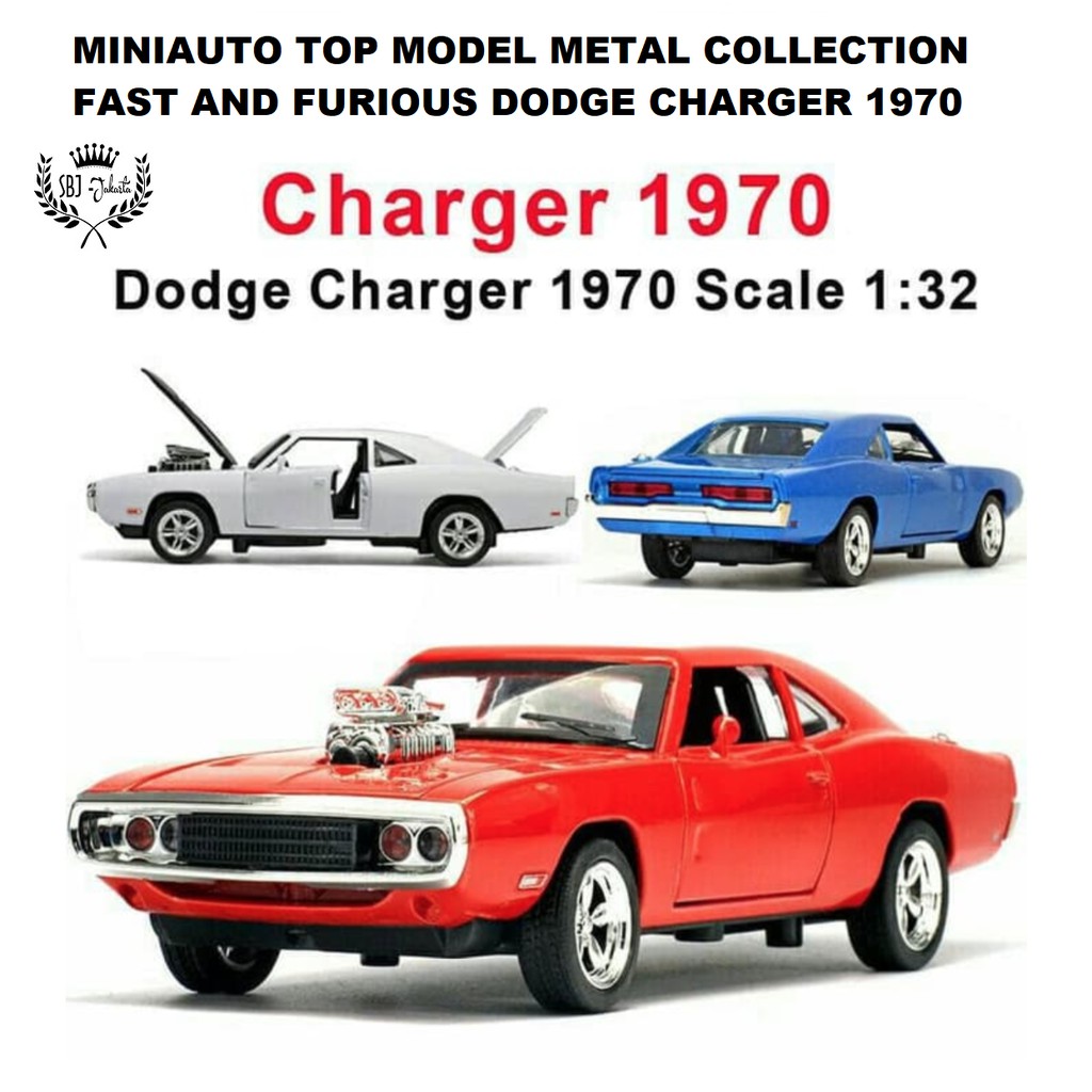 Diecast mobil Fast Furious Dodge Charger 1970 Miniauto Original 1:32 TOP MODEL METAL COLLECTION