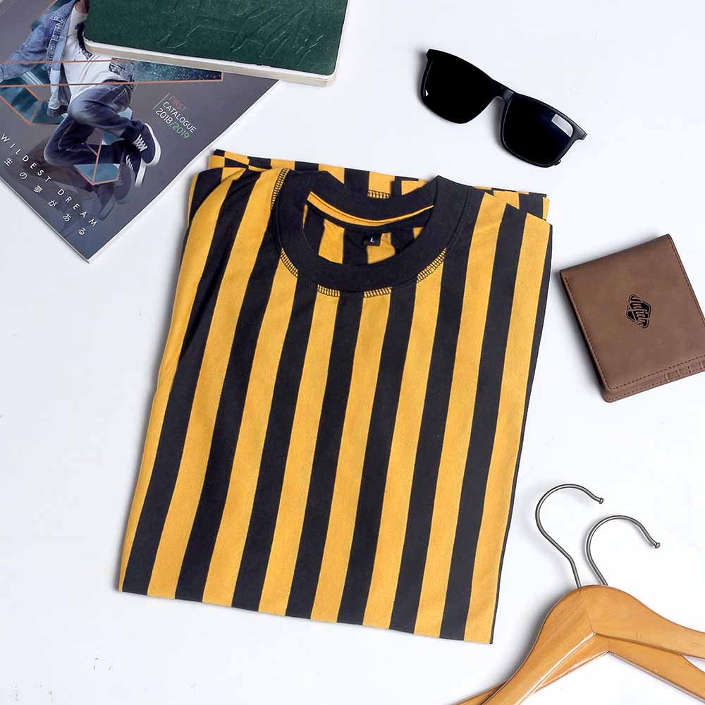 KAOS SALUR PRIA WARNA KUNING BAJU DISTRO T SHIRT ORIGINAL KEKINIAN 840