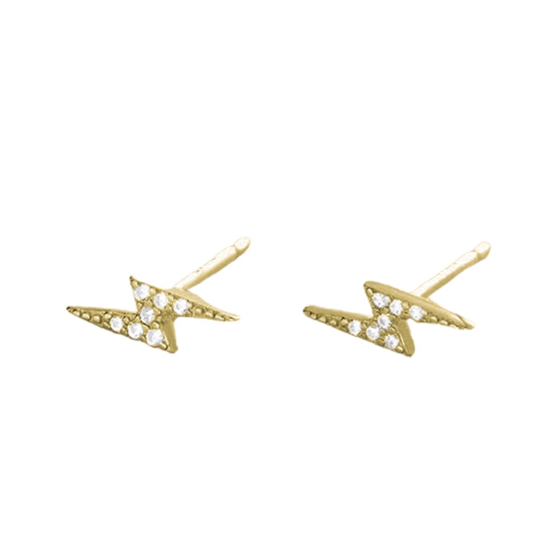 Anting Stud 925 Sterling Silver Hias Kristal Petir Untuk Wanita