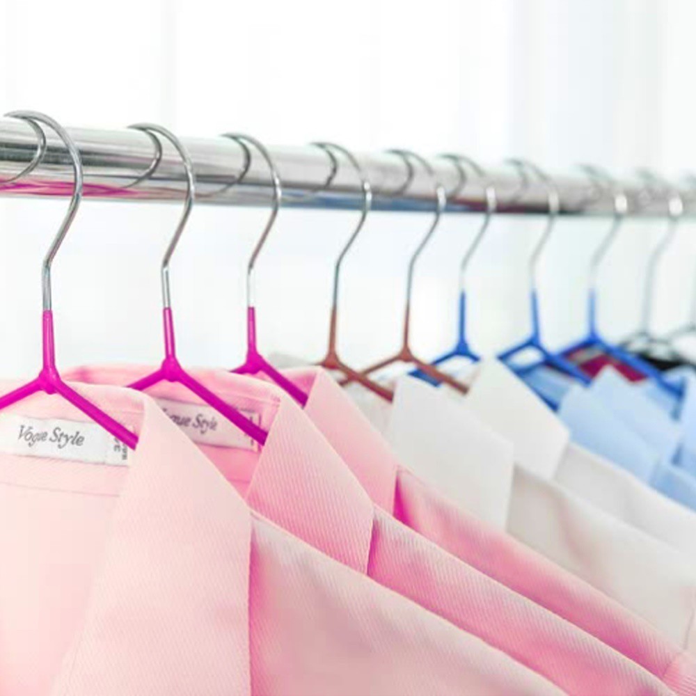 Hanger anti Selip Stainless Steel 10 pcs Warna Random / Gantungan Baju