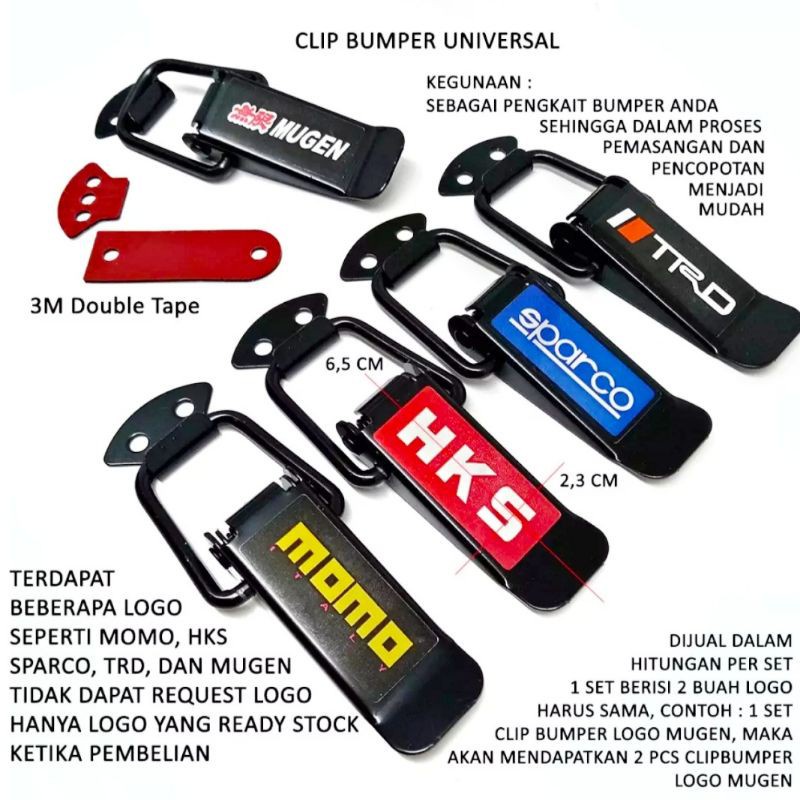 KLIP BUMPER BESAR L CLIP BUMPER PENGIKAT BUMPER KANCING BUMPER UNIVERSAL UKURAN LARGE