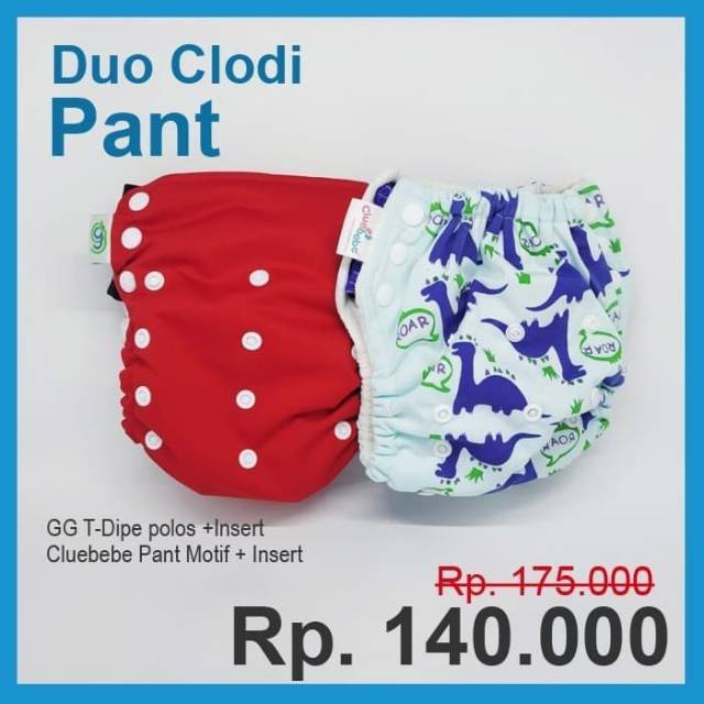 Paket Hemat Clodi DUO PANT Popok Kain Cluebebe GG Pull Up Pants Clodi Celana