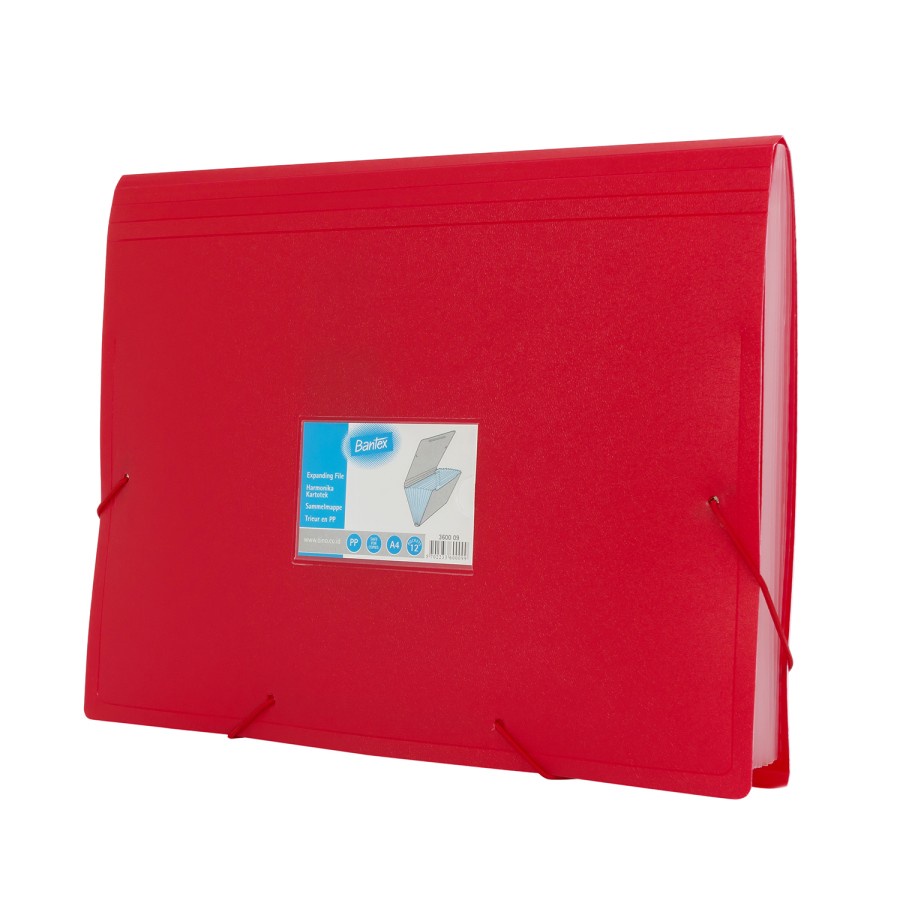 Bantex Expanding File A4 Red 3600 09