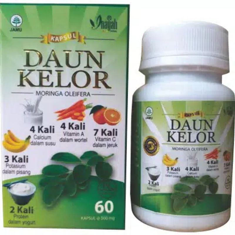 Keloreena Kapsul Daun Kelor Berkualitas Asli Original / Ekstrak Moringa Oleifera BPOM Halal / “DAUN KELOR INAYAH”