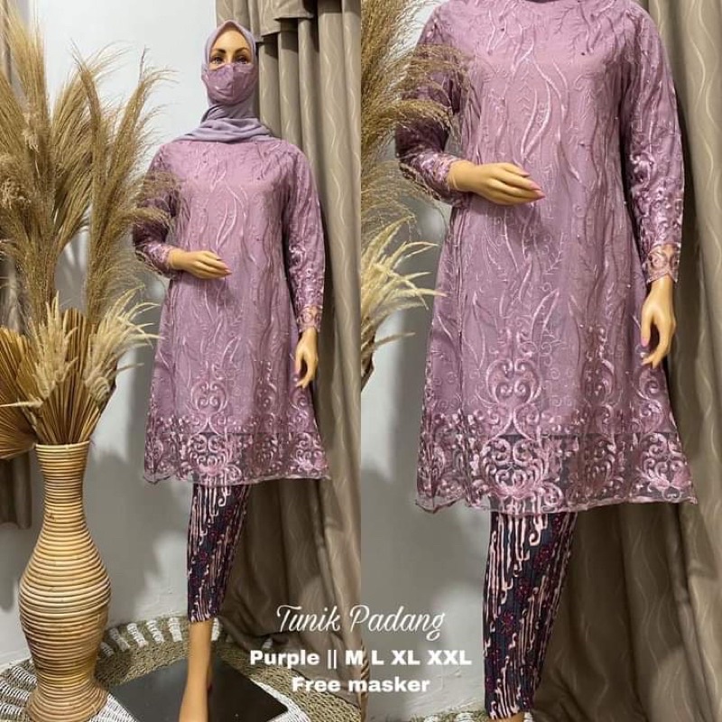 SET KEBAYA TUNIK JUMBO TUNIK JUMBO LD 130 kebaya modern set tunik tile kebaya tulle