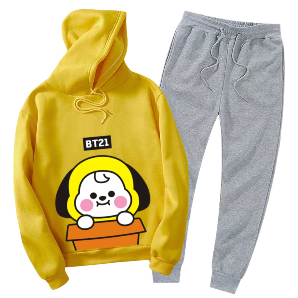 BESS - Setelan Hoodie Wanita Murah / Setelan Hoodie + Jogger Abu - CIMY BW