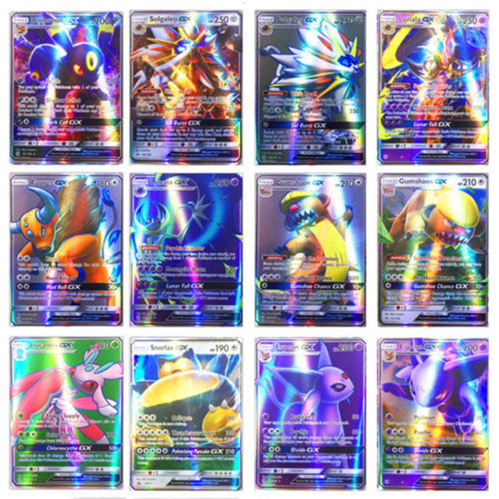 100pcs 95 GX 5 MEGA Cards Pokemon  Card Holo Flash 