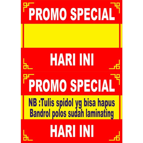 

BANDROL POLOS TULISAN BISA DIHAPUS KARENA SUDAH LAMINATING DAN TULIS PAKE SPIDOL SNOWMAN / Bandrol Tulisan / Promo Special / Harga Tulisan Bisa Hapus dll