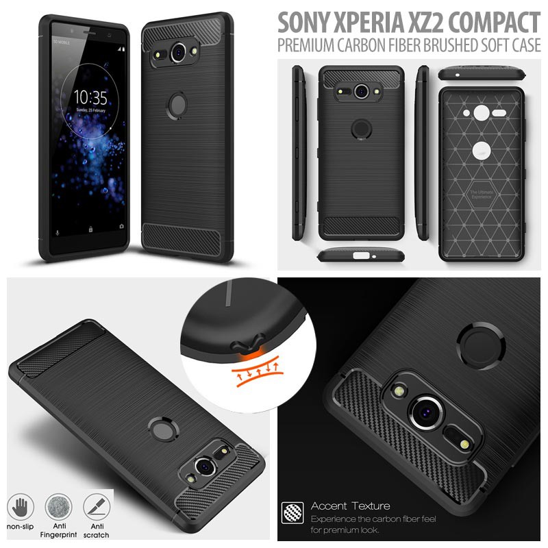 Sony Xperia XZ2 Compact - Carbon Fiber Brushed Soft Case