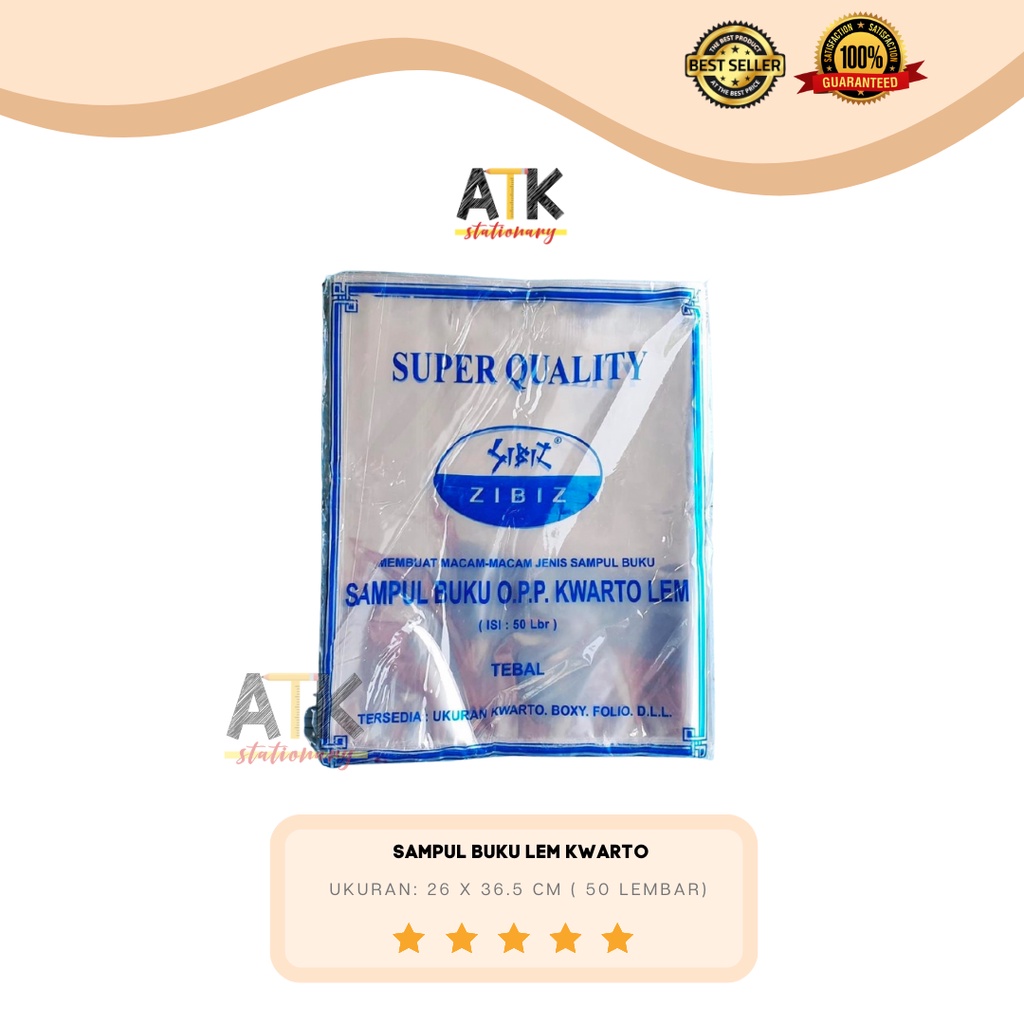 

Sampul Plastik Lem Buku Tulis Ukuran Kwarto atk