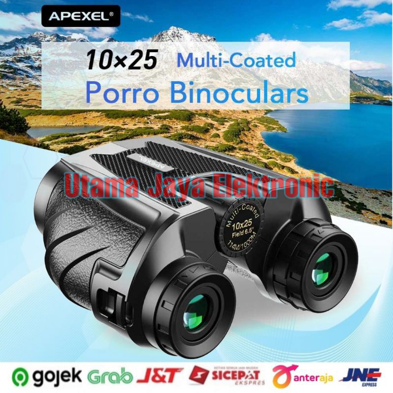 APEXEL Teropong Binoculars Compact Zoom 10x25 - APL-PB10X25