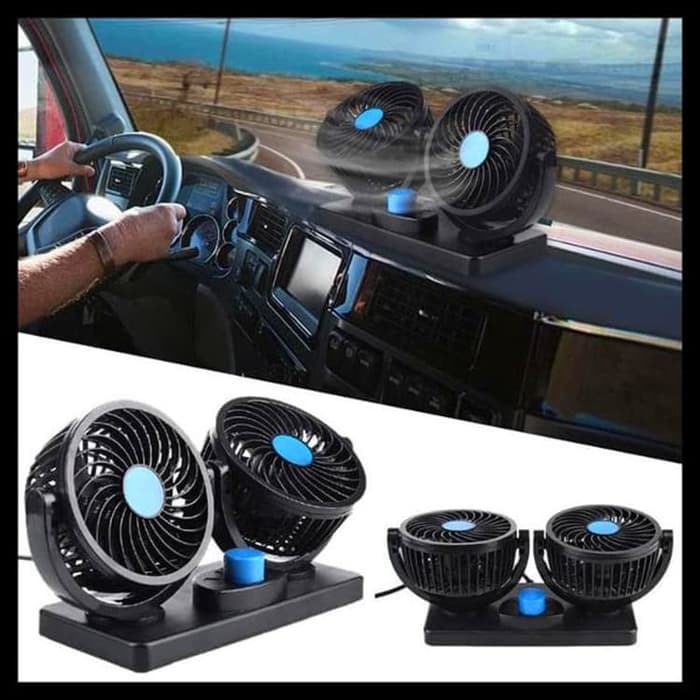 Kipas Angin Mobil Kode CF998 Double Pegangan Handphone Merk Bobi  / Fan Car Handphone Holder - Headed Fan Aksesoris Mobil Interior / Kipas Angin Mobil Termurah 12v dan 24v