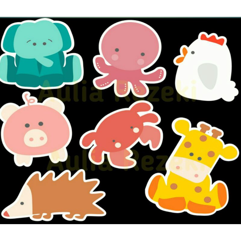 

seven cute animal stickers
