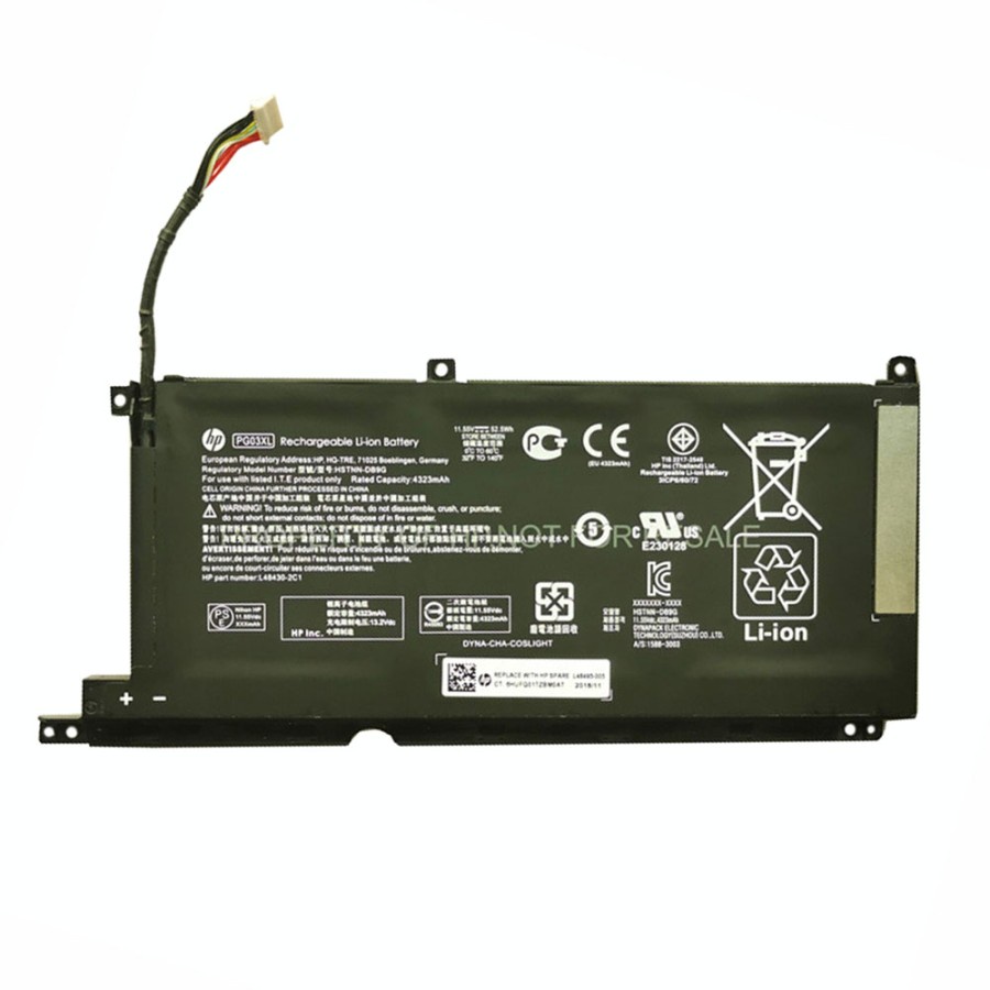Exmate PG03XL Batterij Voor HP Pavilion Gaming 15-DK En OMEN - 52.5Wh Vervangende Accu