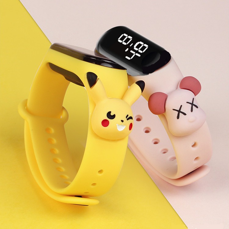 Jam Tangan Elektronik Tahan Air IP67 Motif Kartun Anak Laki-laki Perempuan LED Minimalis Gelang-6
