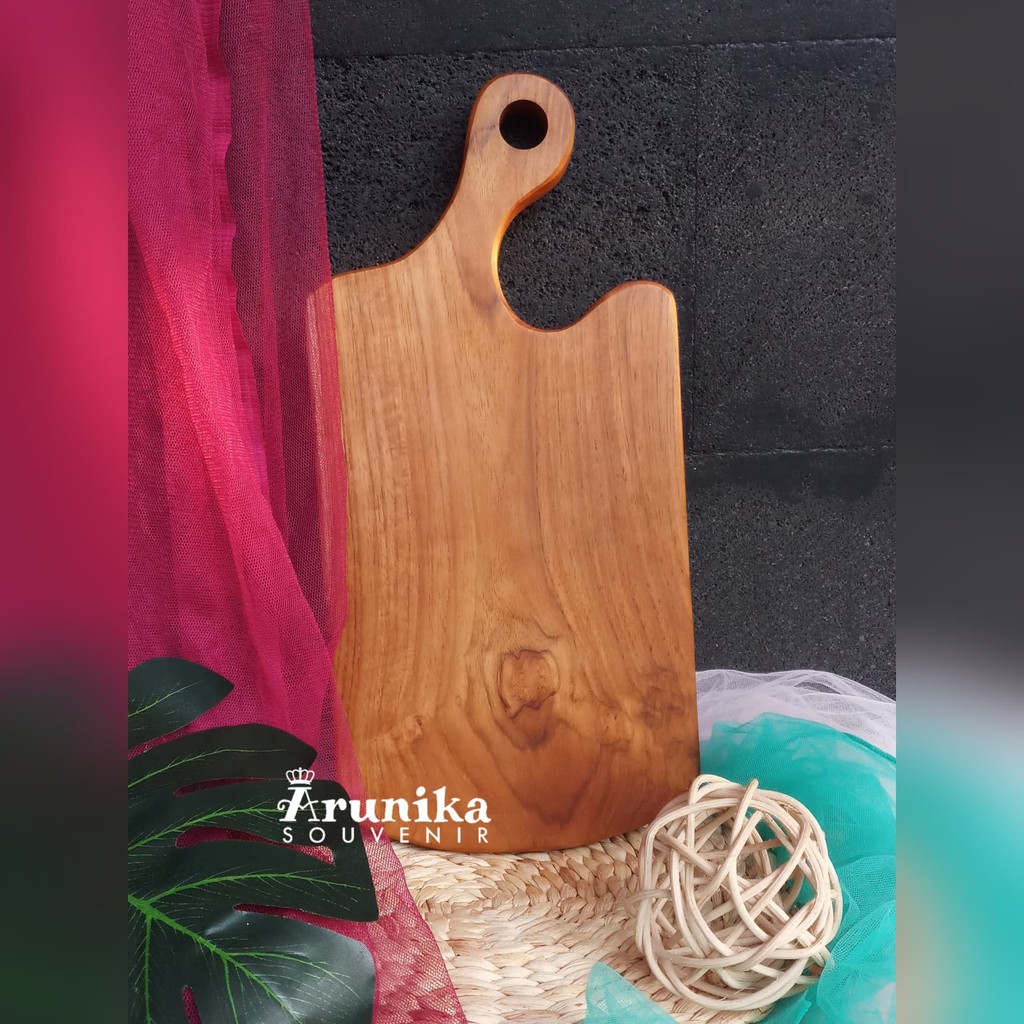 Talenan Ceki Ukuran 18 X 37 Cm Kayu Jati Asli Grade A