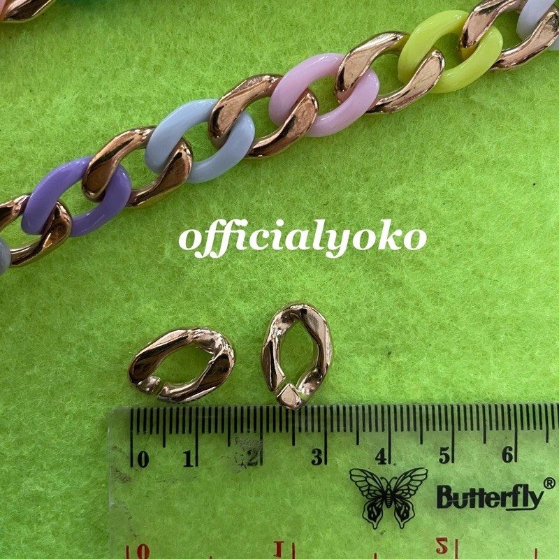 Rantai Plastik / Chain Strap Korea Emas per bungkus