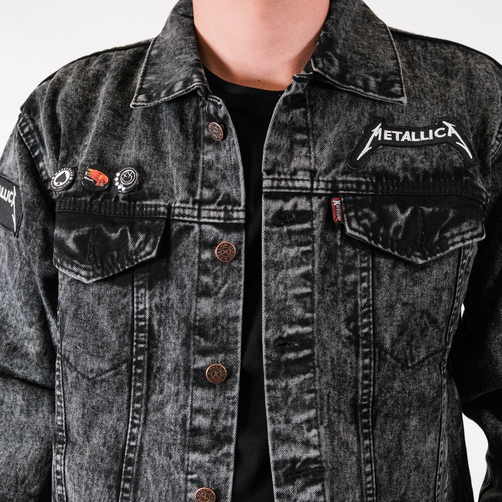 JAKET JEANS DENIM PATCH BORDIR - METALLICA