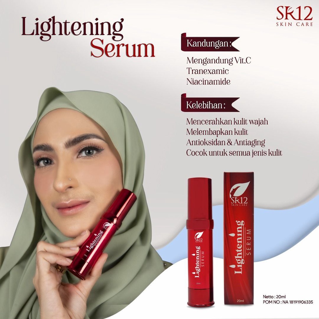 SERUM WAJAH - SERUM PENCERAH WAJAH - LIGHTENING SERUM 20ml SR12 - BRIGHTENING SERUM STANDARD BPOM