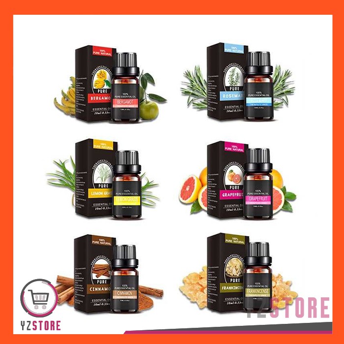 Essential Oil Aroma Terapi Aromatherapy Pengharum Ruangan Pure Diffuser 10ml 6PCS Pack YZ71