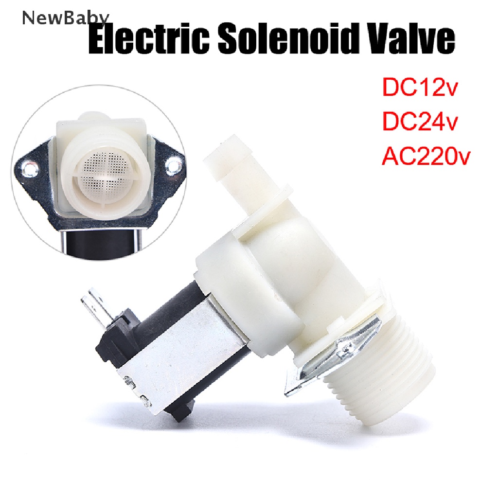 Newbaby Katup Inlet Solenoid Elektrik Dc 12v 24V AC220V Bahan Plastik Untuk Saluran Air