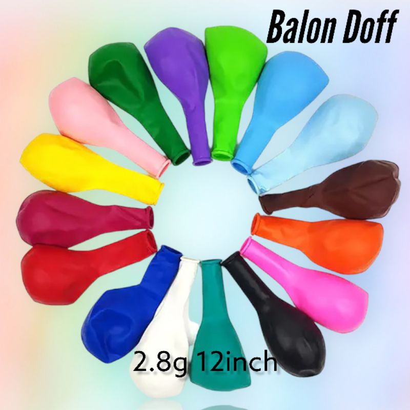 Balon Latex Doff Balon Pesta Ukuran 12inch Warna Warni Harga Per 1pcs Balon Harga Persatuan