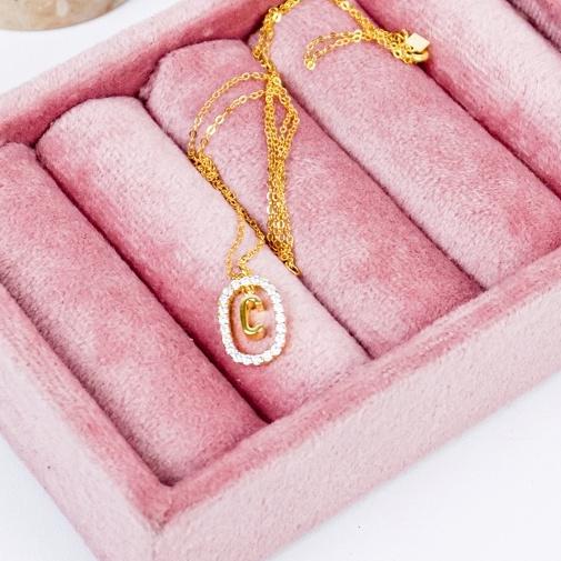 Super Bintang Rosie Necklace - PD Paola Inspired Kalung Inisial Huruf Alfabet Abjad A-Z Anti Karat 9