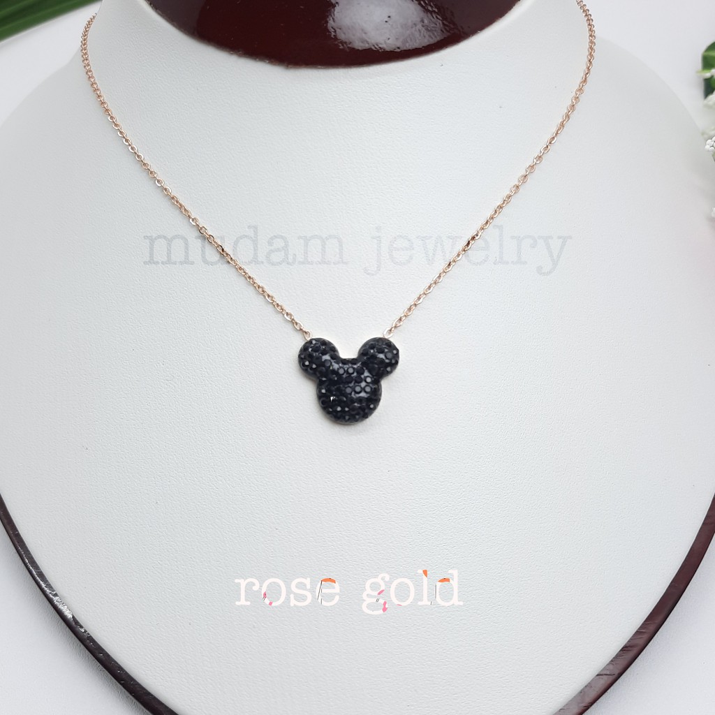 Kalung Titanium Mickey  Tersedia Warna Rose Gold dan Gold