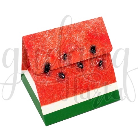 Box Mini Bentuk Watermelon Kotak Kue Motif Semangka Merah GH 509102