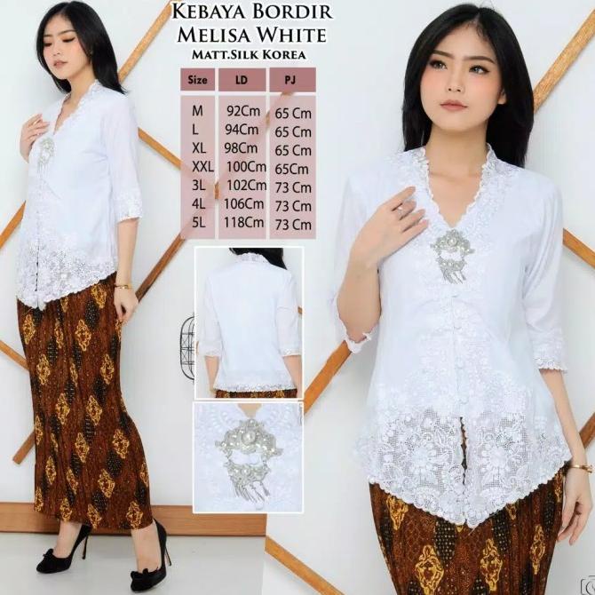 Kebaya Modern Keong Bahan Silky Korea Renda