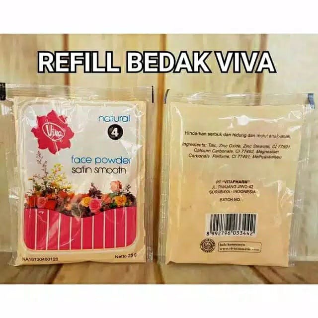 Viva 10 / 15 / 25g Face Powder Satin Smooth Zak Sachet refill bedak tabur Besar Mini Super