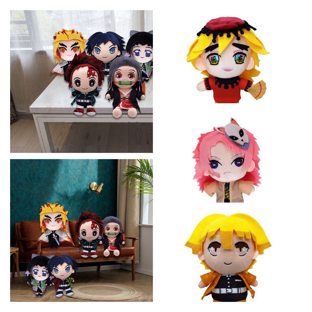 Anime 7.8in Demon Slayer Kimetsu No Yaiba Boneka Plush Lembut Boneka Hadiah Mainan Anak