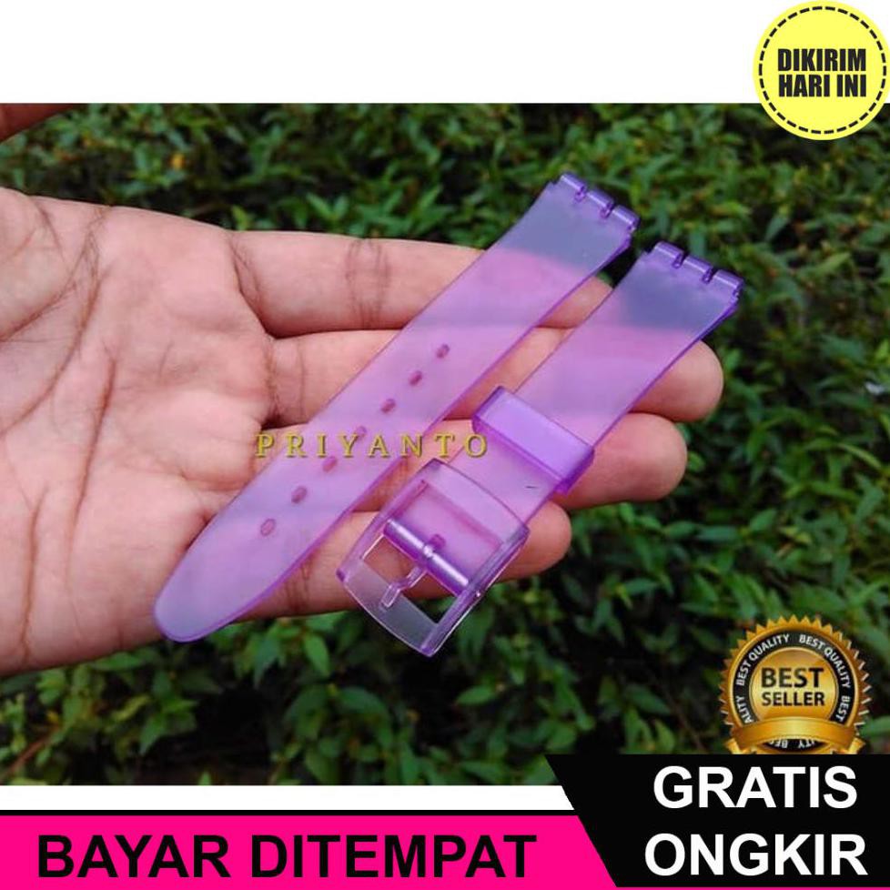 (BAYAR DITEMPAT) OE5387 TALI JAM TANGAN SWATCH 17MM STRAP SWATCH 17 MM JAM SWATCH 17MM UNGU