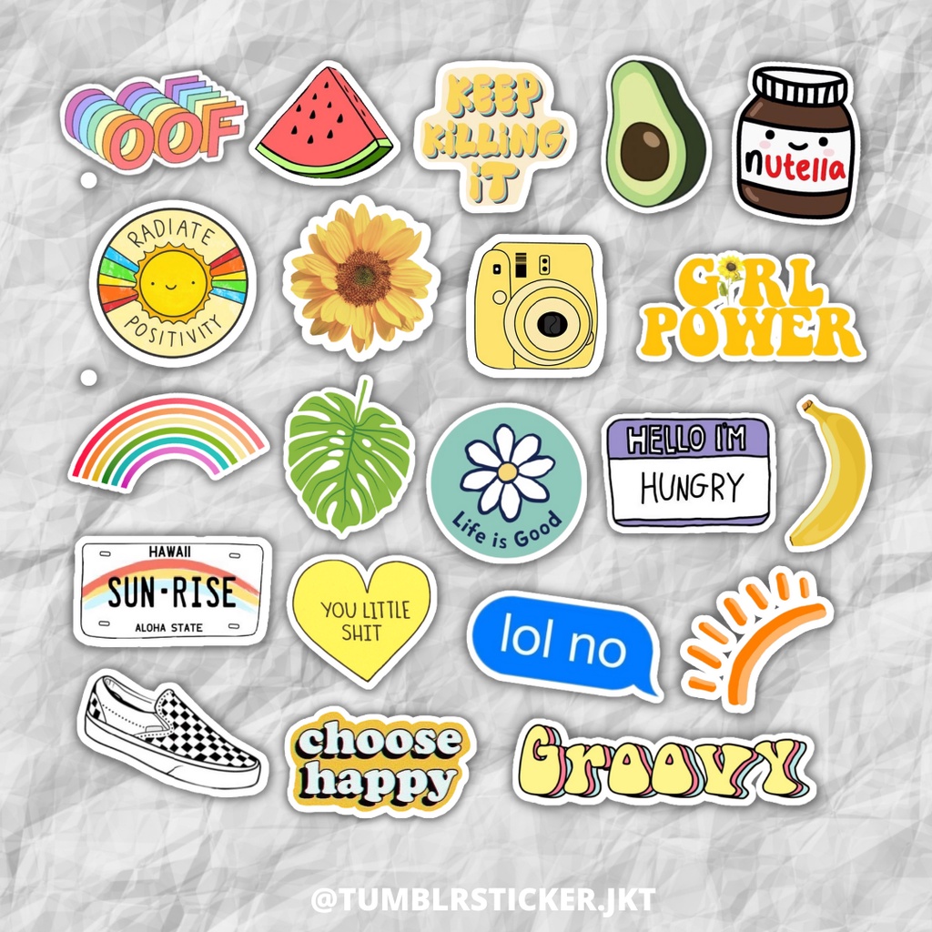 

STICKER TUMBLR SUMMER PACK | STICKER AESTHETIC LAPTOP | STICKER TUMBLR HP JURNAL