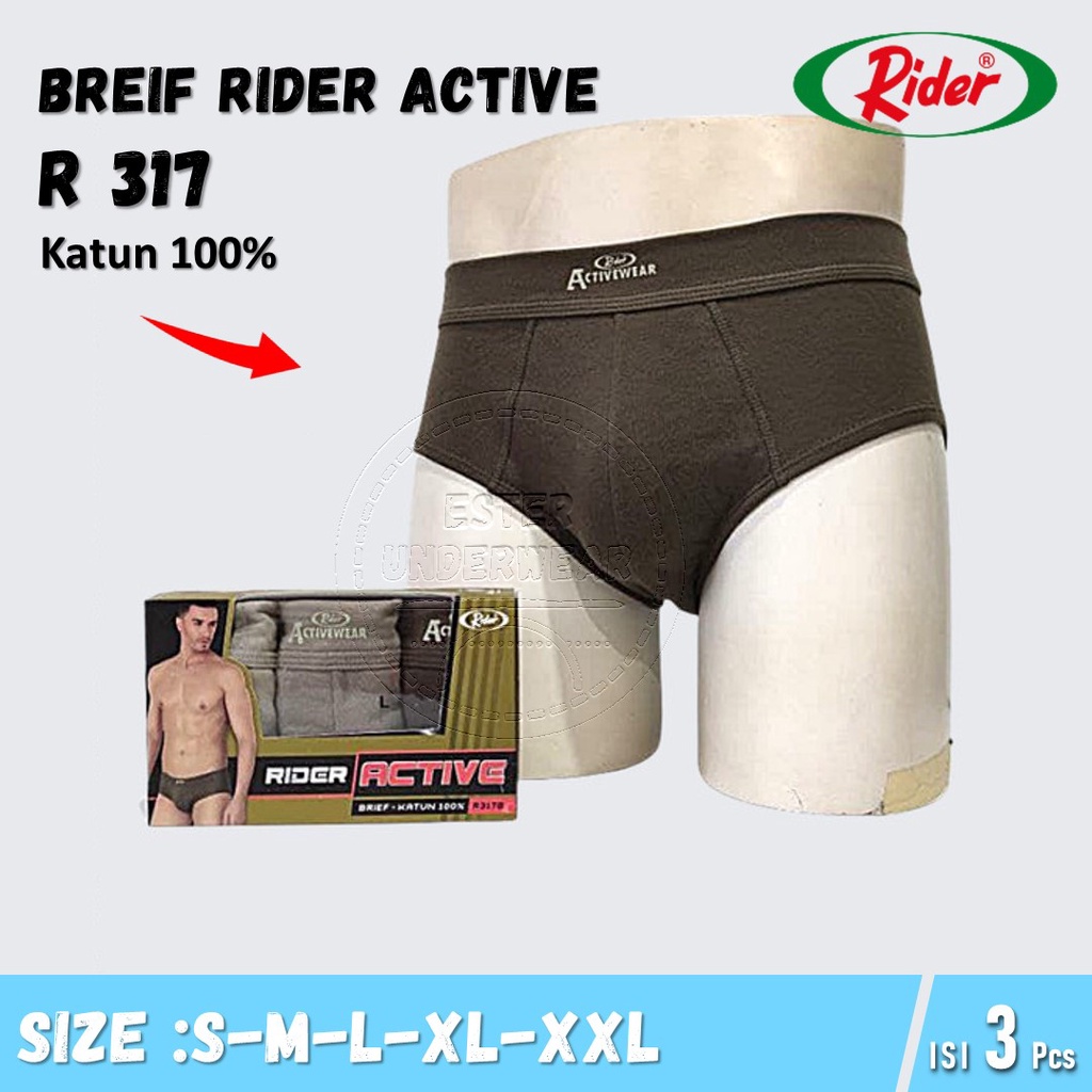 Celana Dalam Rider Active R 317 B Isi 3Pcs/Pack