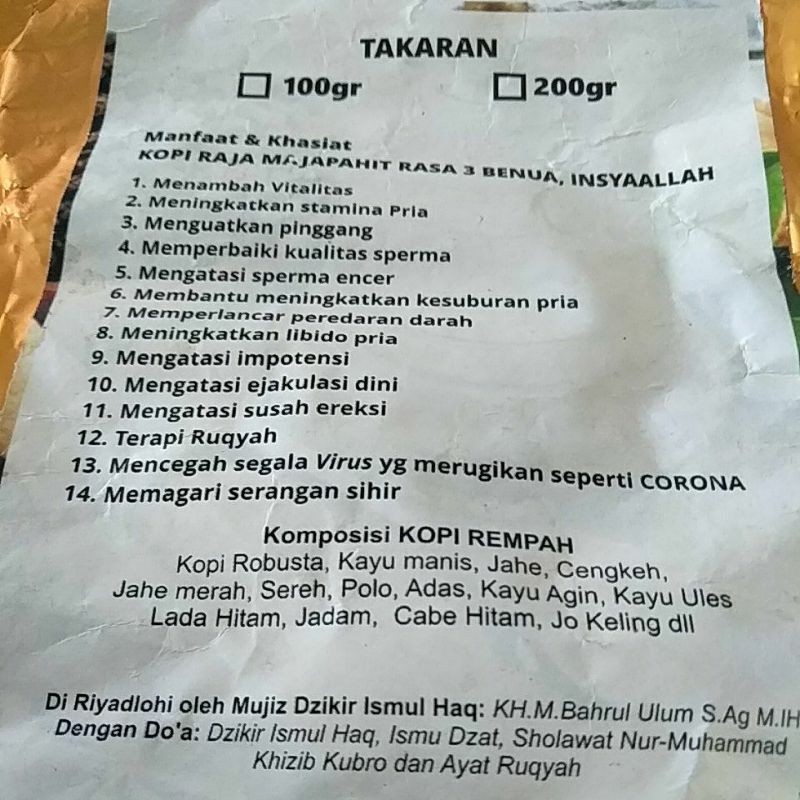 Kopi rempah Majapahit Asli