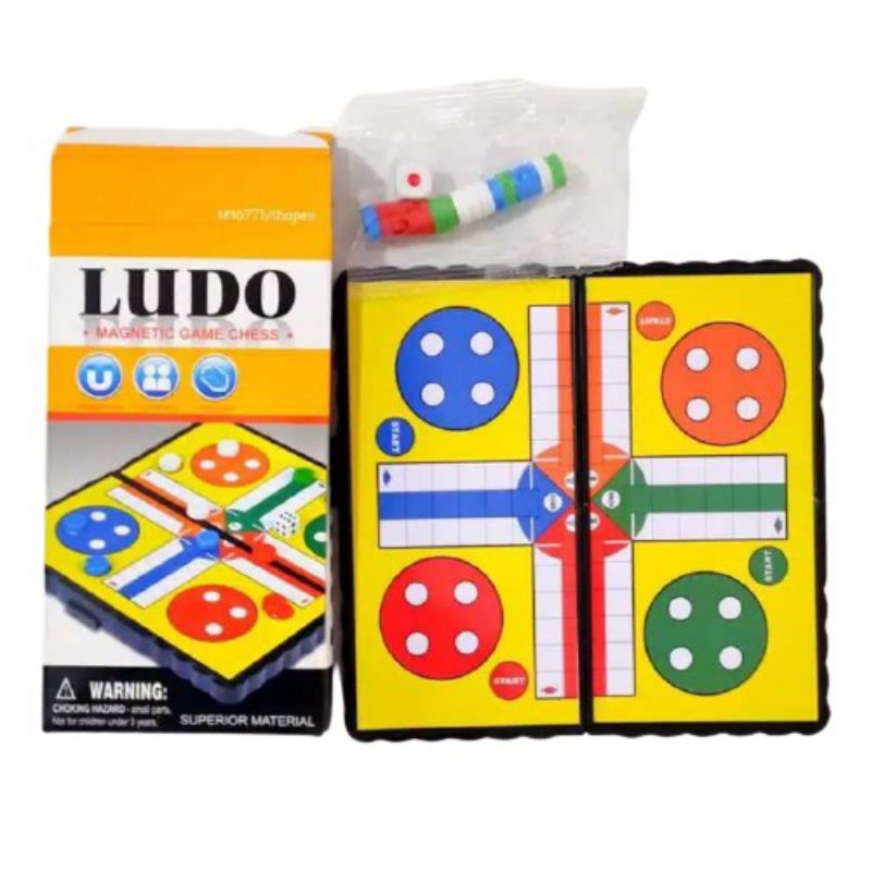 Ludo Magnet Mini Board Game Pocket Mainan Anak Portable Praktis