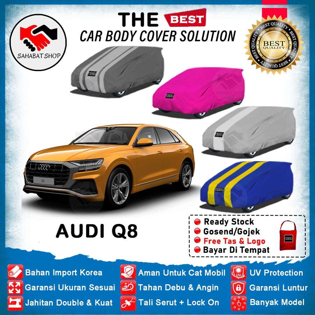 Sahabat Body Cover Mobil Audi Q3 / Sarung Penutup Audi Q3 Outdoor 2019 2020 2021 2022 / Tutup Mantel Selimut Mantol Pelindung Kerudung Jas Terpal Kelambu Kerodong Bungkus Mobil Anti Air Waterproof Model Biru